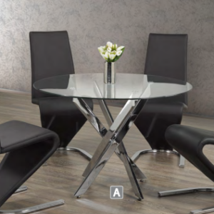 Tempered Glass Square Dining Table Set