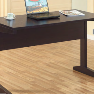 Espresso Office Desk with Modern L-Shaped Legs