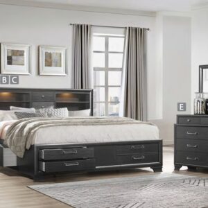 Ava Jordyn Grey Bedroom Set
