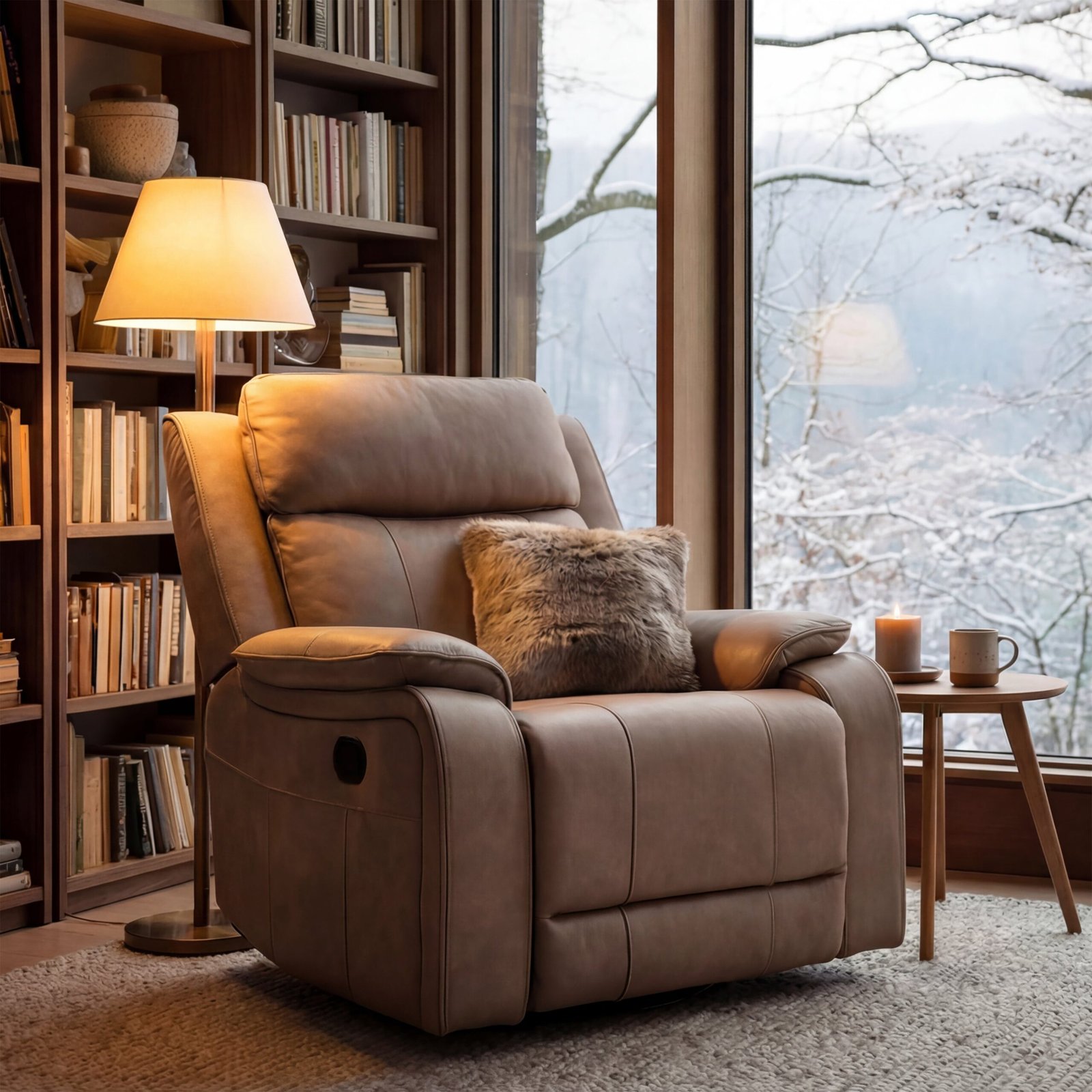 Fauteuil inclinable pivotant et coulissant Brindle - Taupe – Image 2