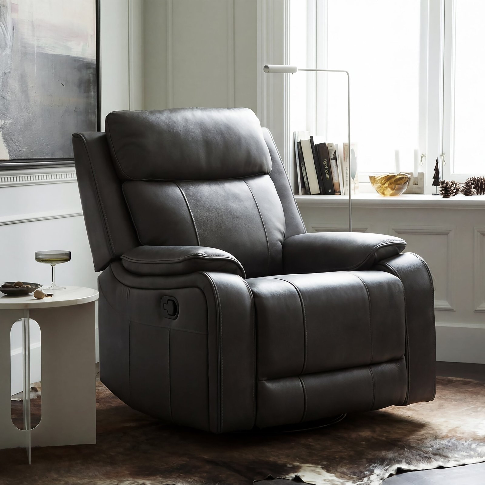 Fauteuil inclinable pivotant et coulissant Brindle - Charbon – Image 2