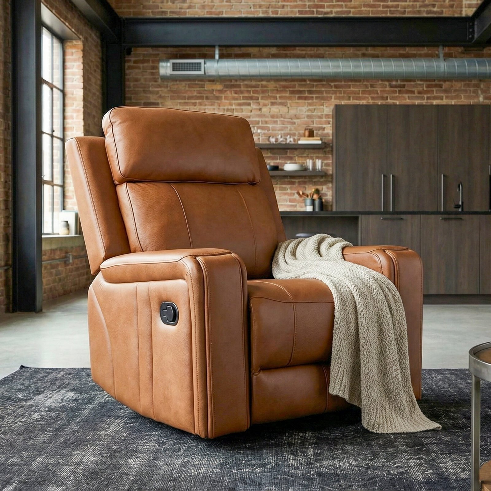 Fauteuil inclinable et pivotant Cavron - Cognac – Image 2