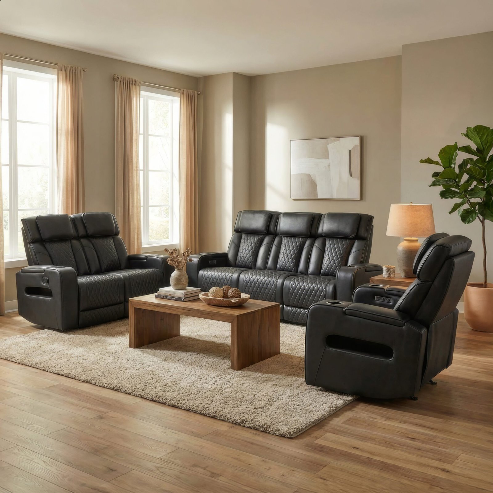 Fauteuil inclinable électrique Colton - Noir – Image 3