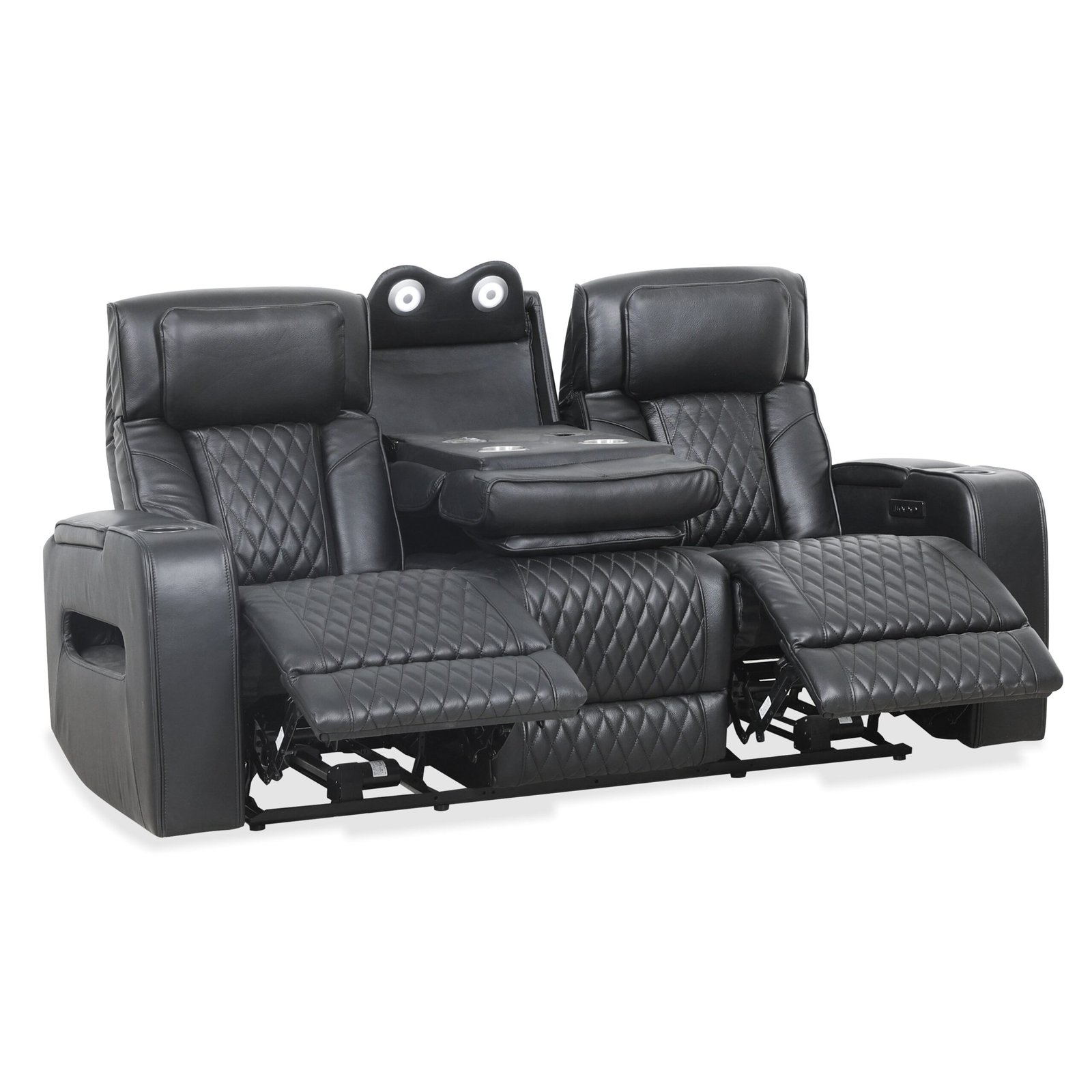 Colton Power Reclining Sofa - Black - Image 3
