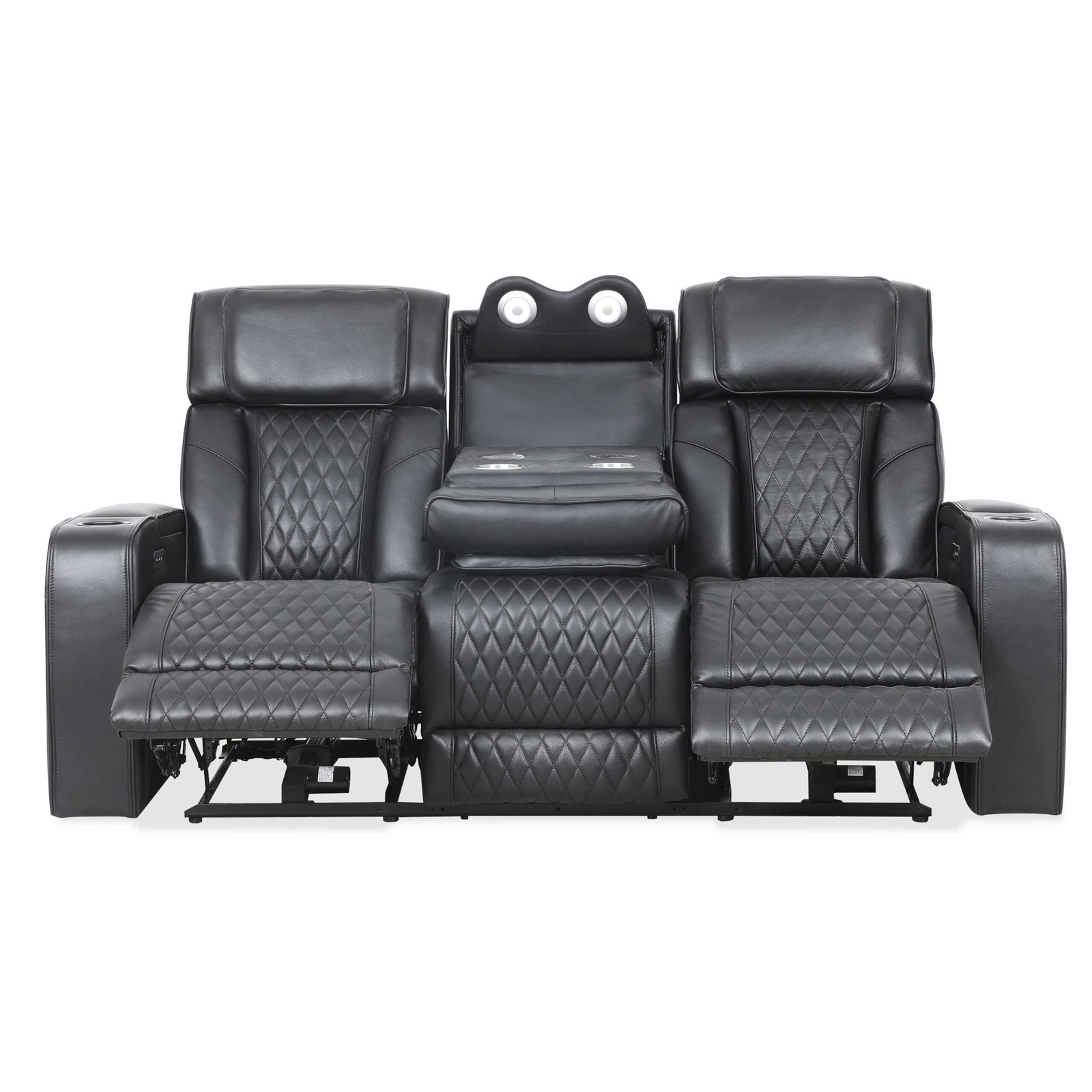 Colton Power Reclining Sofa - Black - Image 4