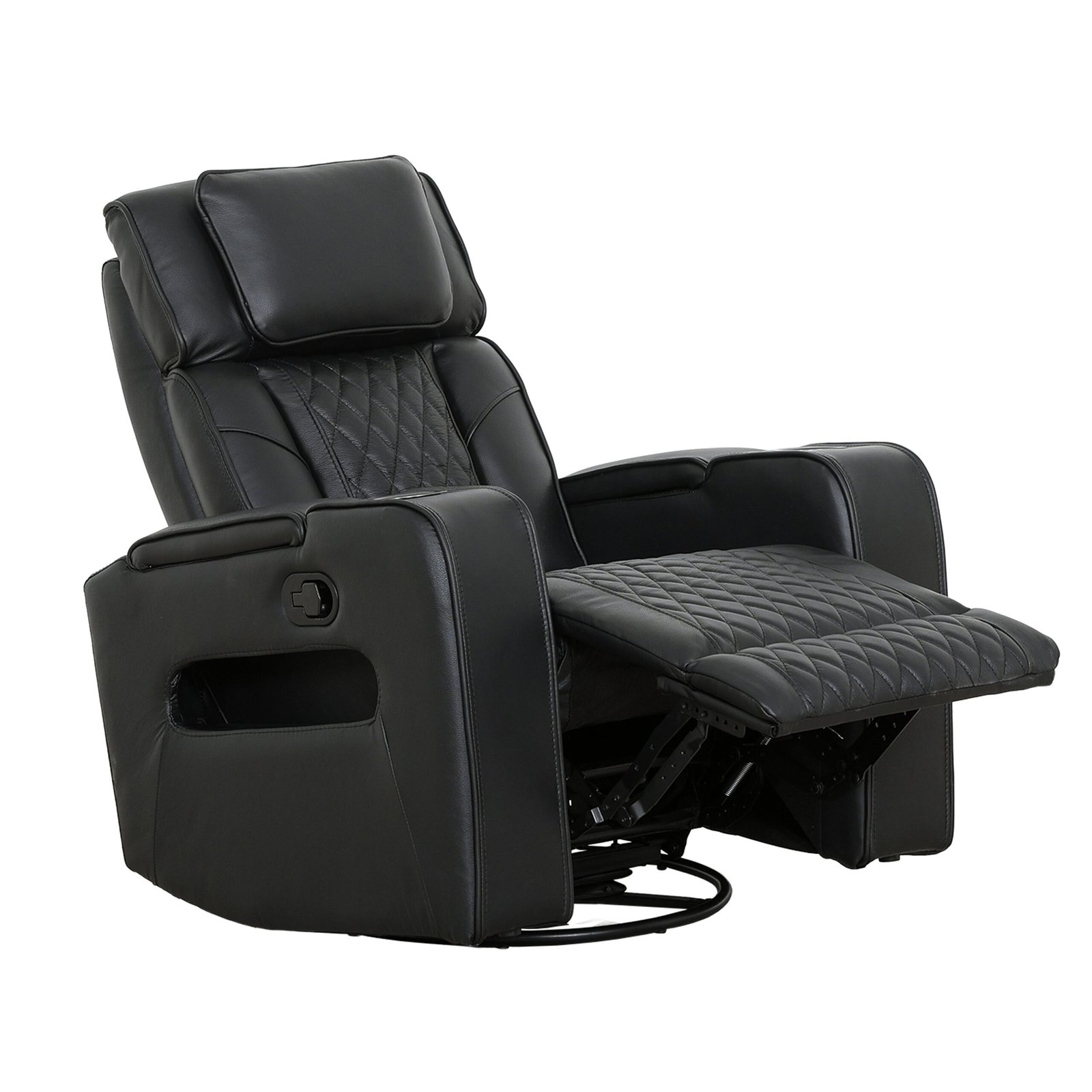 Fauteuil inclinable et pivotant Colton - Noir – Image 3
