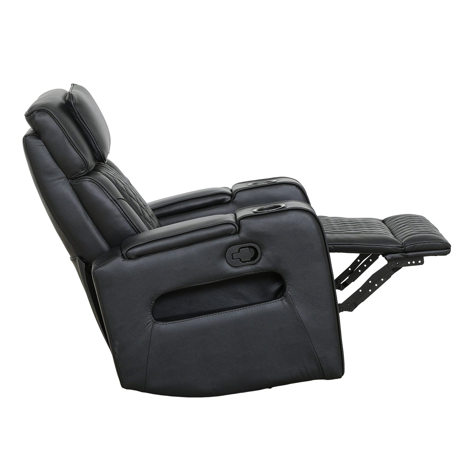 Fauteuil inclinable et pivotant Colton - Noir – Image 4