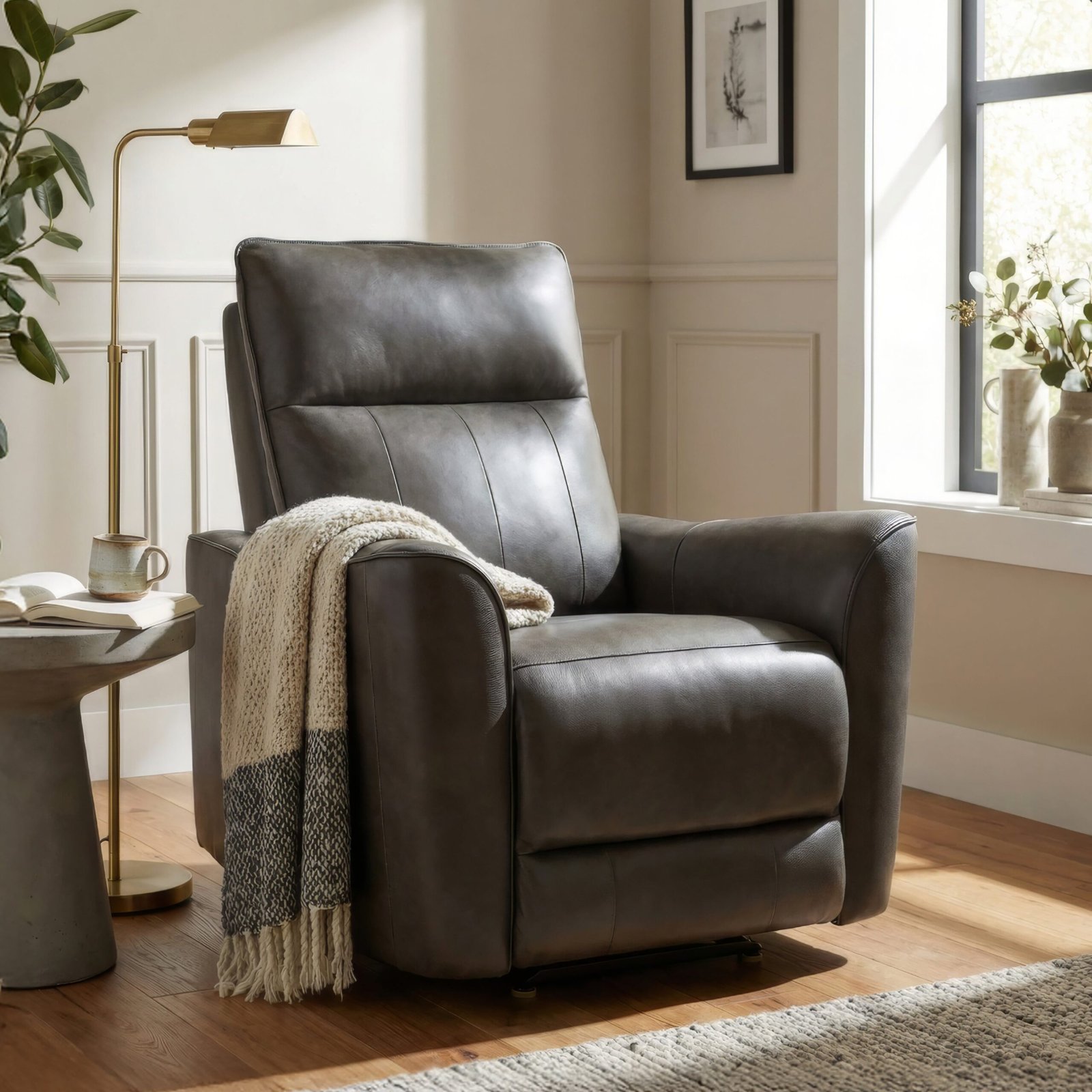 Fauteuil inclinable électrique Conrad - Gris foncé – Image 2