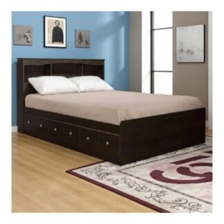 Canadian Made Storage Bed with Bookcase Headboard 5000