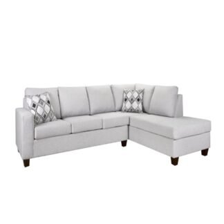 Custom Chaise Sectional — Light Grey