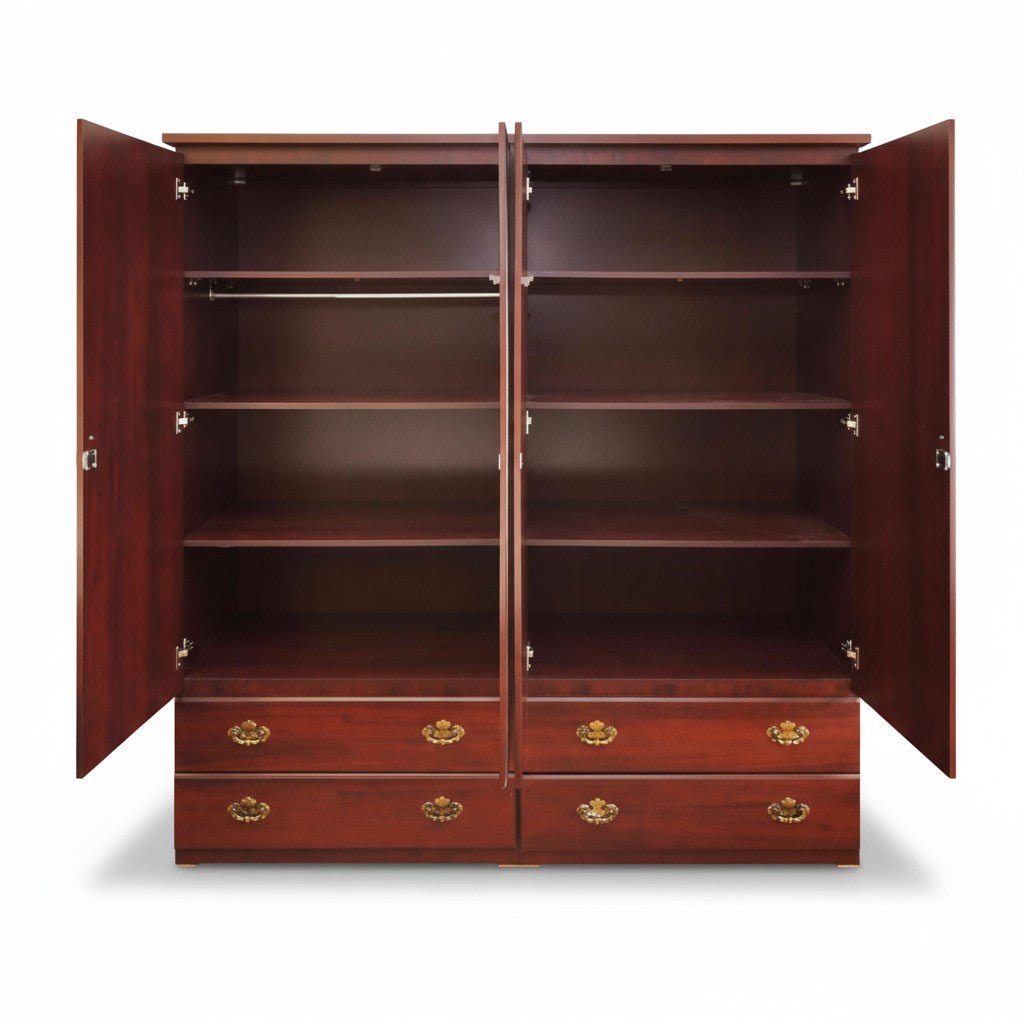 Canadian Made Fully Assembled 4-Door Armoire with Drawer 650 – Image 3