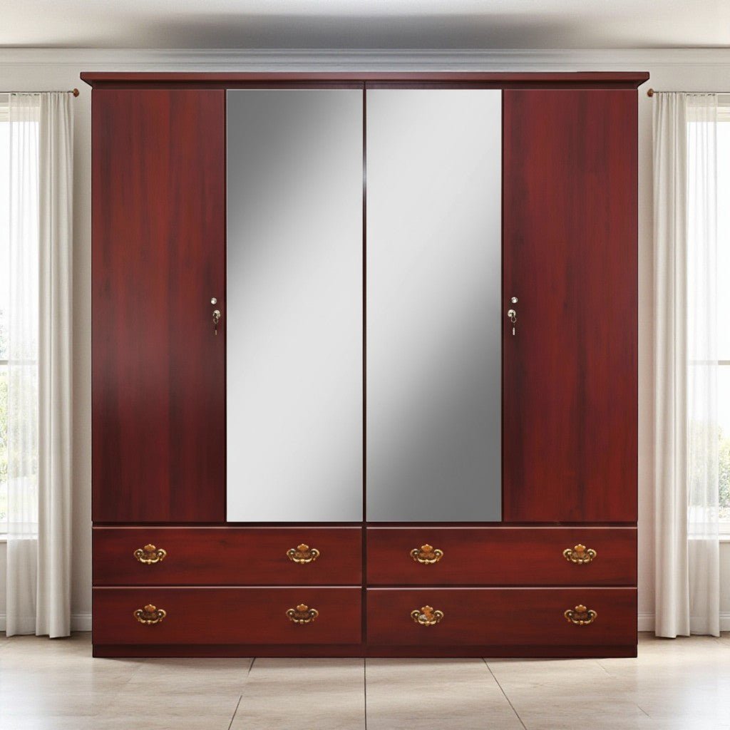 Canadian Made Fully Assembled 4-Door Armoire with Drawer 650 – Image 2