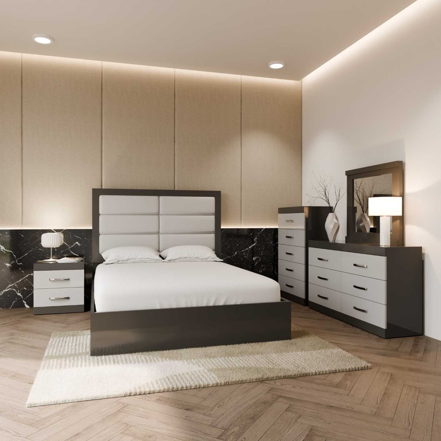 Livia Canadian Made Italian Style Hydraulic Lift Bedroom Set - Image 2