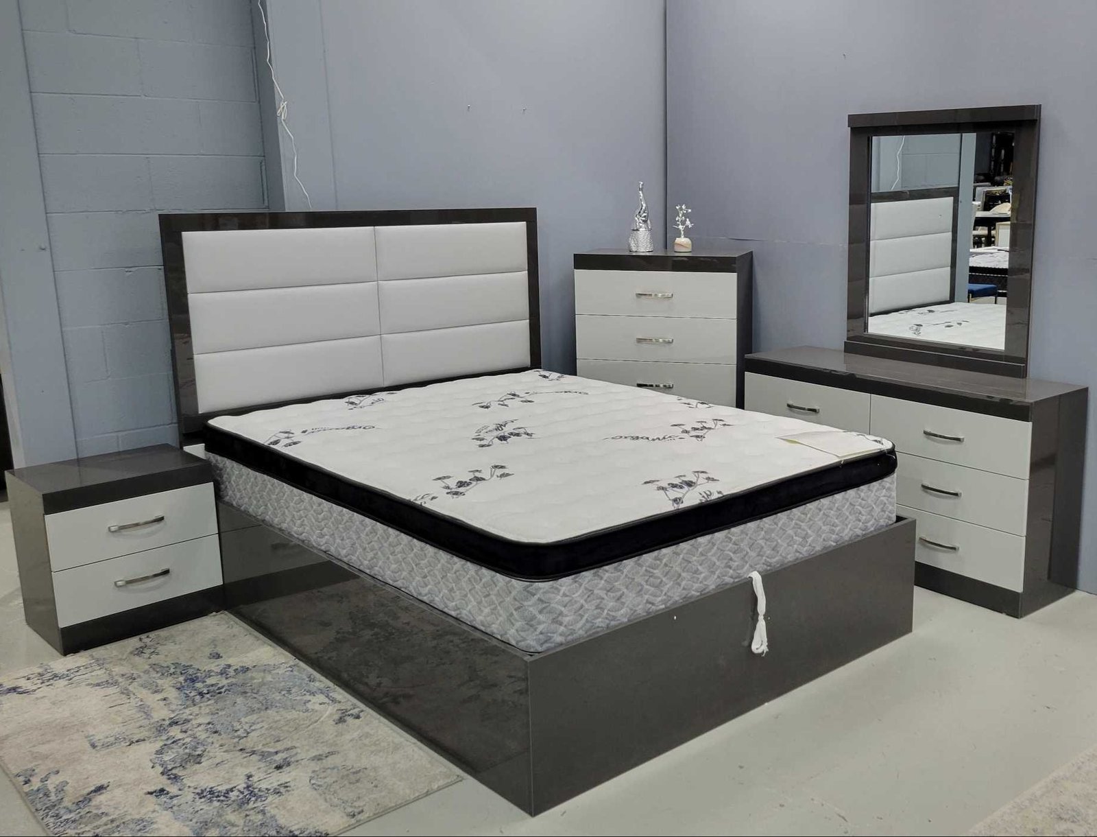 Livia Canadian Made Italian Style Hydraulic Lift Bedroom Set - Image 3