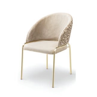 Onyx Dining Chair – Beige, Gold Legs (Set of 2)