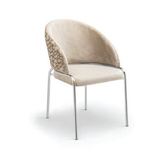 Chaise de salle à manger Onyx – Beige, pieds en acier (Lot de 2)