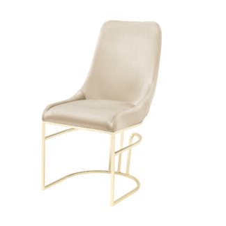 Emerald Dining Chair – Cream, Gold Legs (Set of 2)