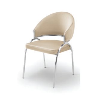 Ruby Dining Chair – Beige, Steel Legs (Set of 2)