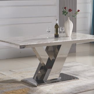 Remi Dining Table Marble Chrome