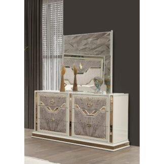 Omari Dresser Mirror Set, Beige