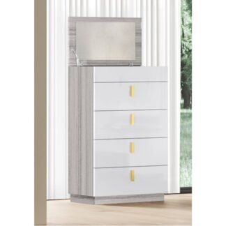 Zain Chest Grey Angly, White