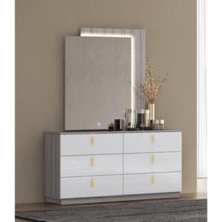 Blayne Dresser Mirror Set Grey Angly, White