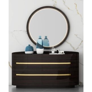 Sperenza Dresser Mirror Set Black, Oak