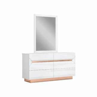 Talia Dresser Mirror Set, White
