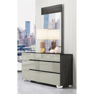 Skylar Dresser Mirror Set, Grey