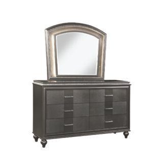 Ginger Dresser Mirror Set Gun Metal
