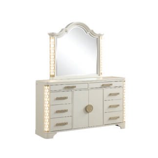 Jasmine Dresser Mirror Set Beige, Gold
