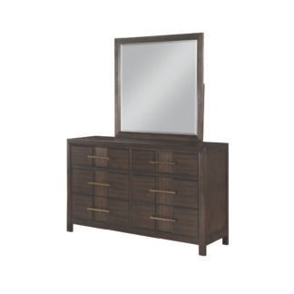 Kenzo Dresser Mirror Set Dark, Walnut