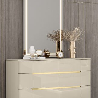 Sienna Dresser Mirror Set, Beige