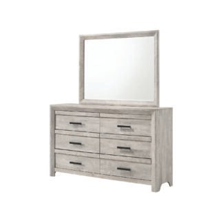 Denver Dresser Mirror Set Light, Grey