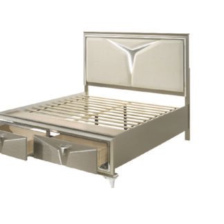 Samantha Queen Bed Olive, Silver