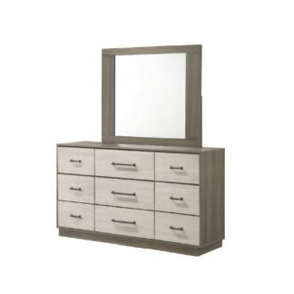 Gem Dresser Mirror Set, Grey