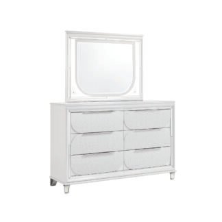 Rachel Dresser Mirror Set Pu, White