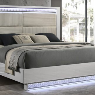 Glam Queen Bed, White
