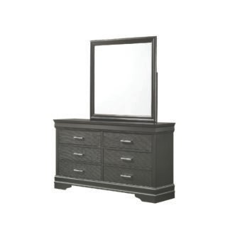 Brooklyn Dresser Mirror Set Gun Metal