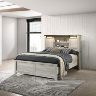Heritage Queen Bed White Wash