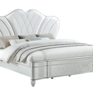 Eros Queen Bed, Silver
