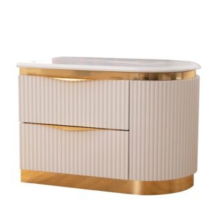 Laura Right Nightstand White, Gold