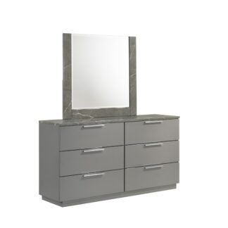 Elara Dresser Mirror Set, Grey