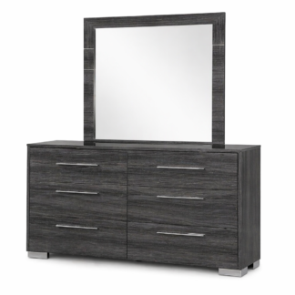 Versailles Dresser Mirror Set Dark, Walnut