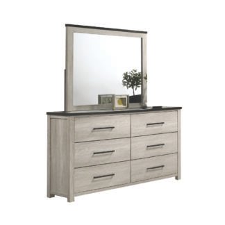 Heritage Dresser Mirror Set White Wash