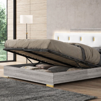 Blayne King Bed Grey Angly, White