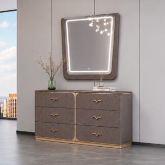 Lisbon Dresser Mirror Set, Grey